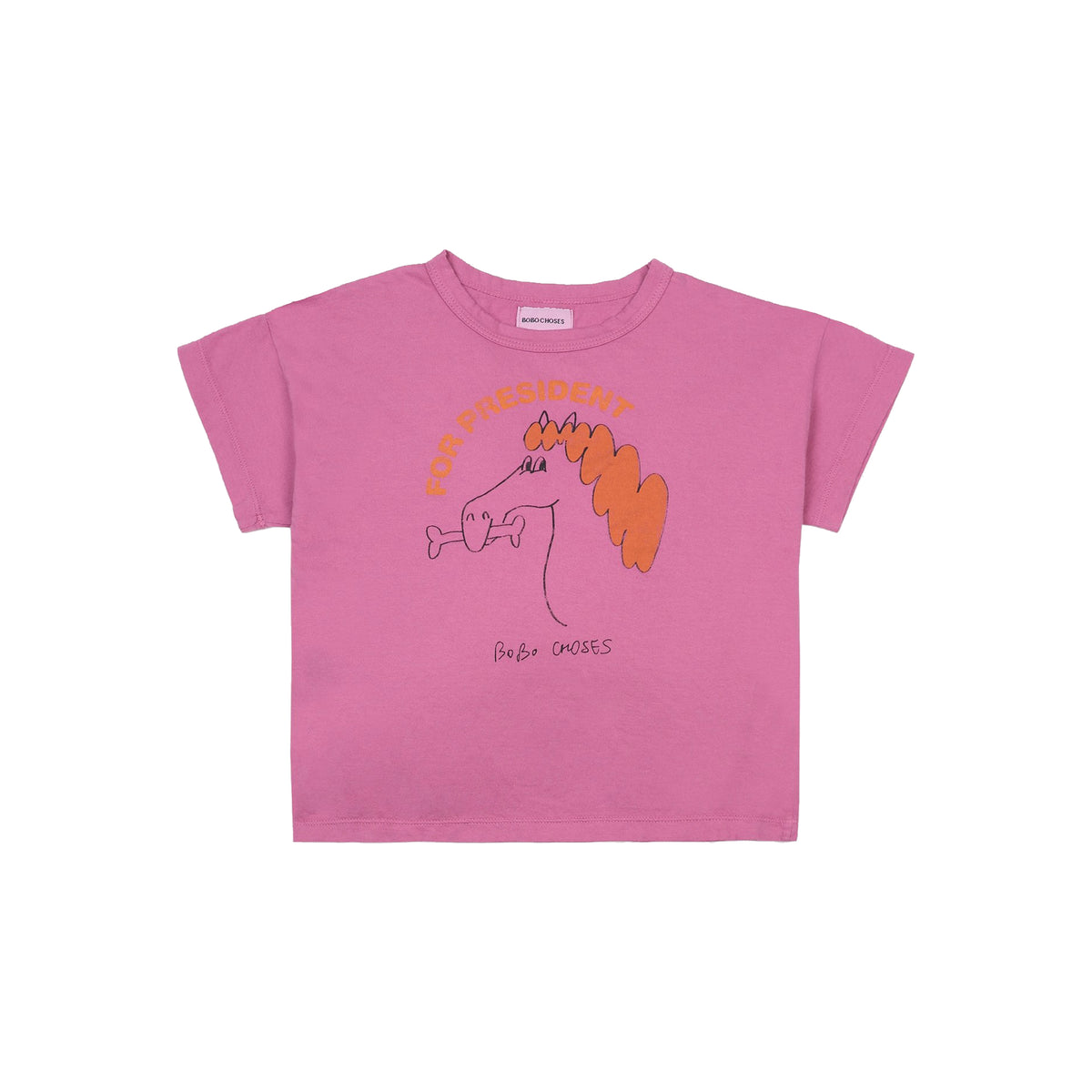T-shirt en coton mauve cheval pour fille