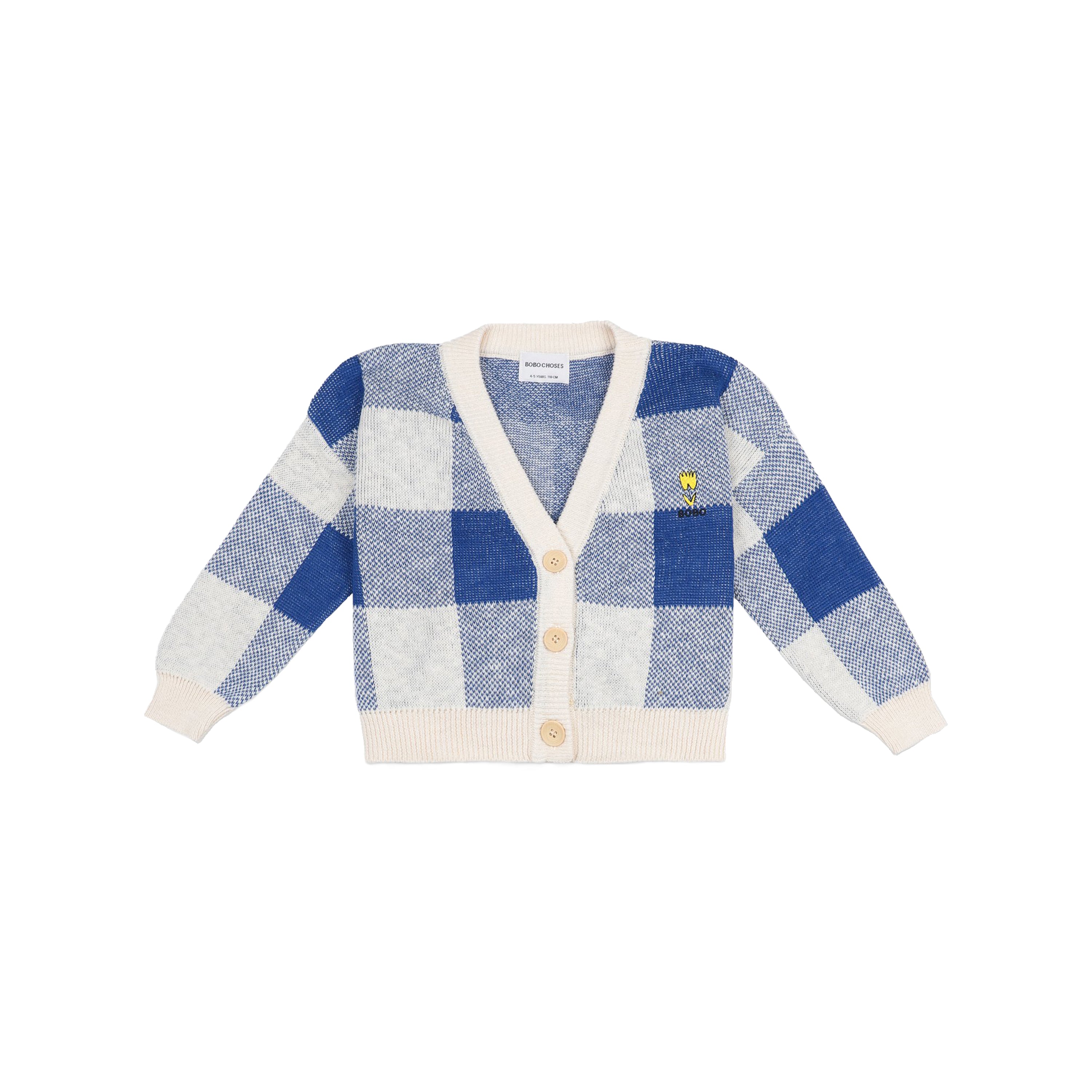 Girls Blue Check Cardigan