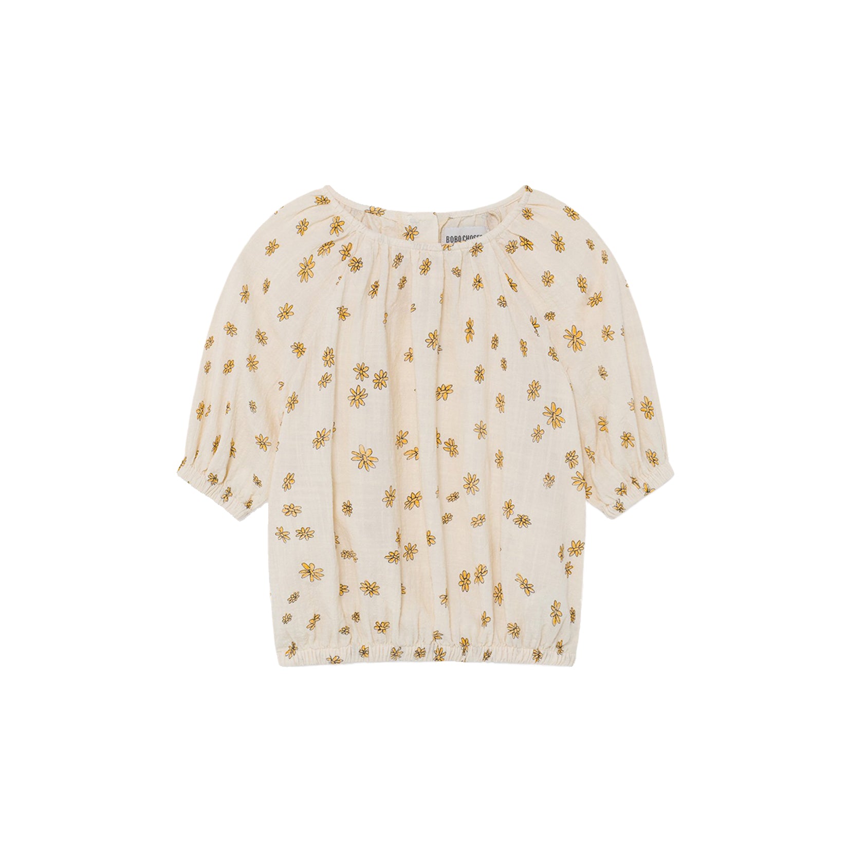 Girls Rice White Daisy Top
