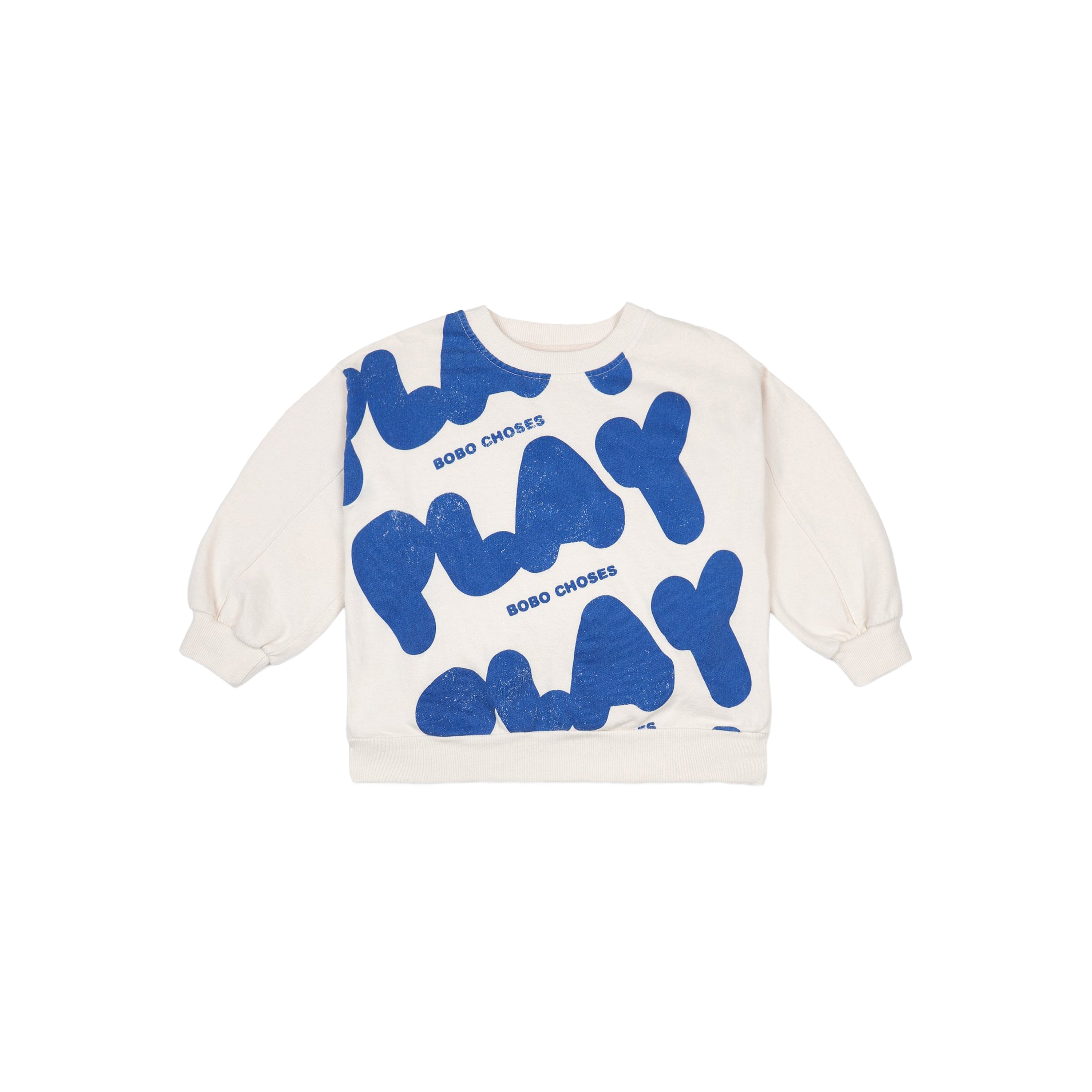 Girls White Play Cotton Sweatshirt