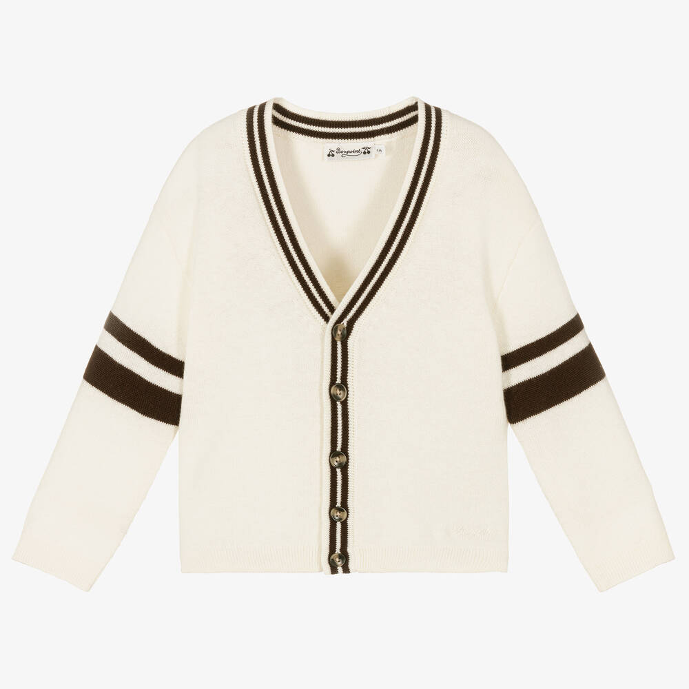 Boys & Girls White Wool Cardigan