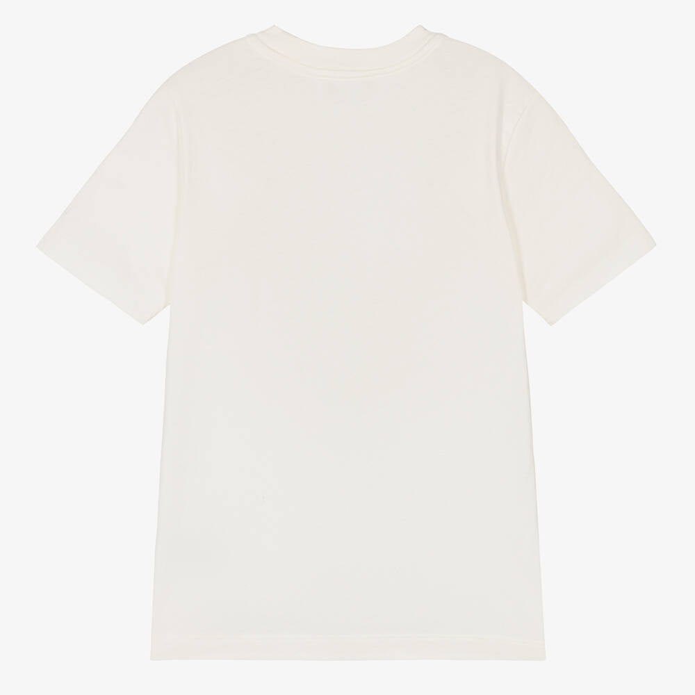 Boys & Girls White Logo Cotton T-Shirt