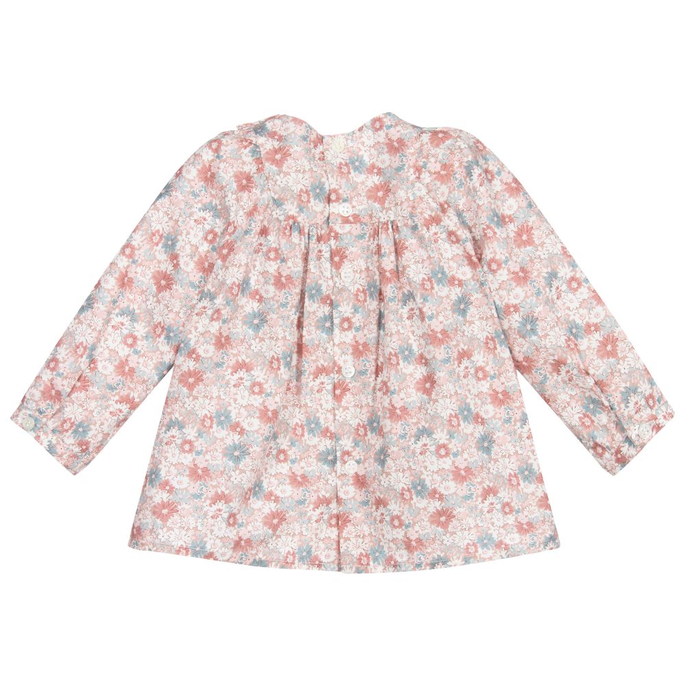 Baby Girls Faded Pink Cotton Blouse