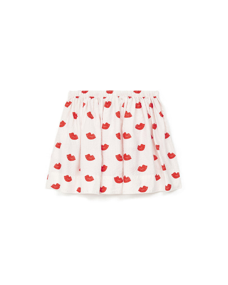 Girls White Cotton Skirt