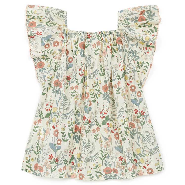 Girls Yellow Floral Cotton Top