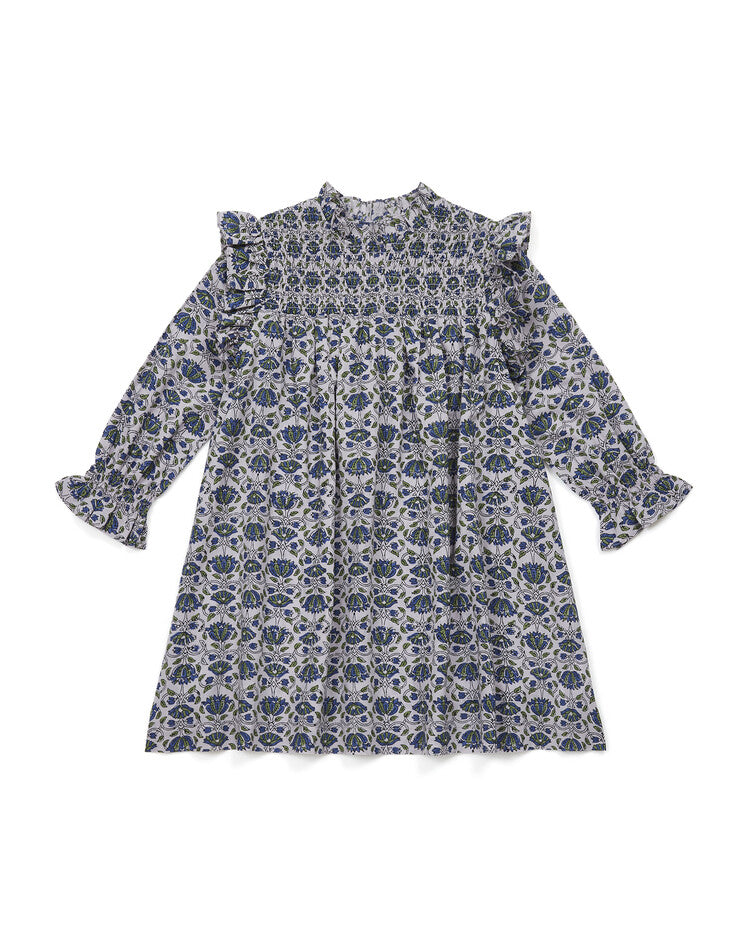 Girls Ecru Print Dress