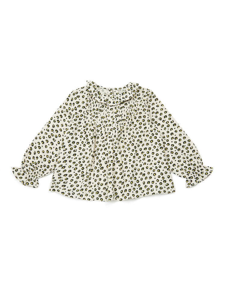 Girls Leopard Cotton Blouse