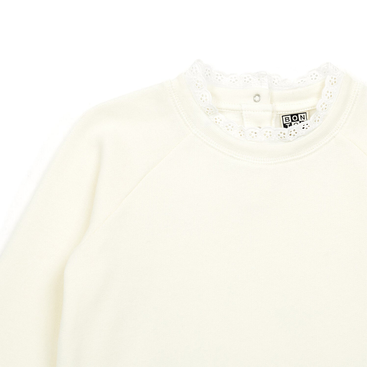 Girls White Cotton Sweatshirt