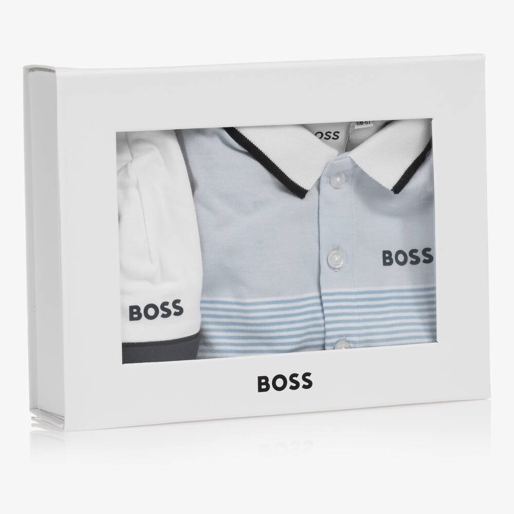Baby Boys Blue Stripe Babysuit Set