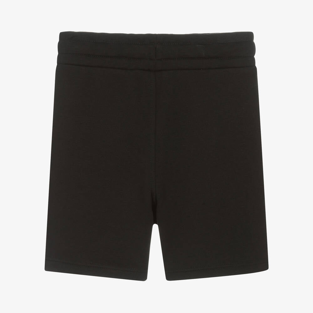 Boys Black Logo Cotton Shorts