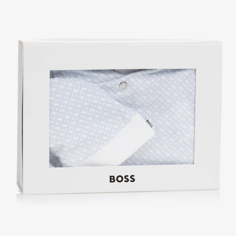 Baby Boys Blue Logo Babysuit Set