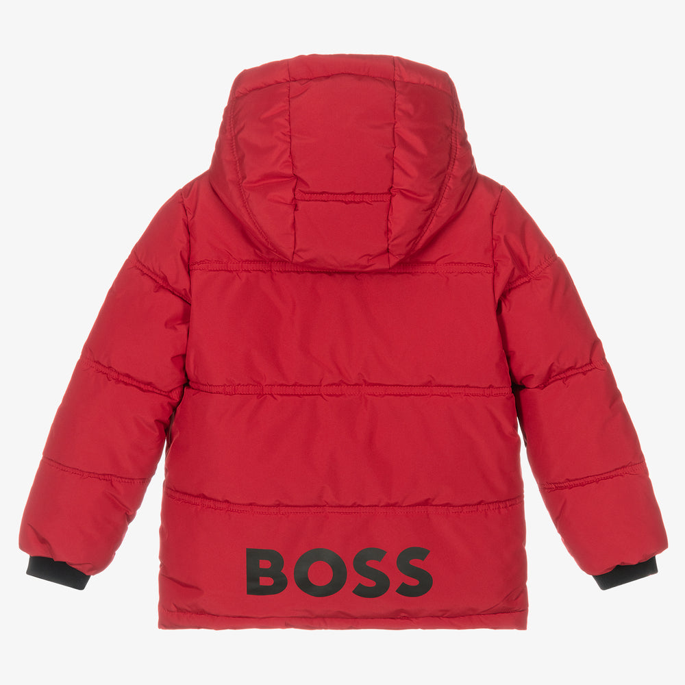 Boys Red Logo Padded Jacket