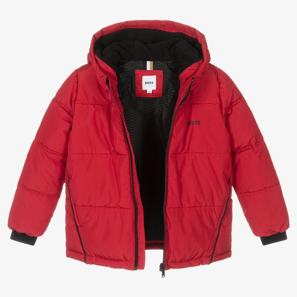 Boys Red Logo Padded Jacket