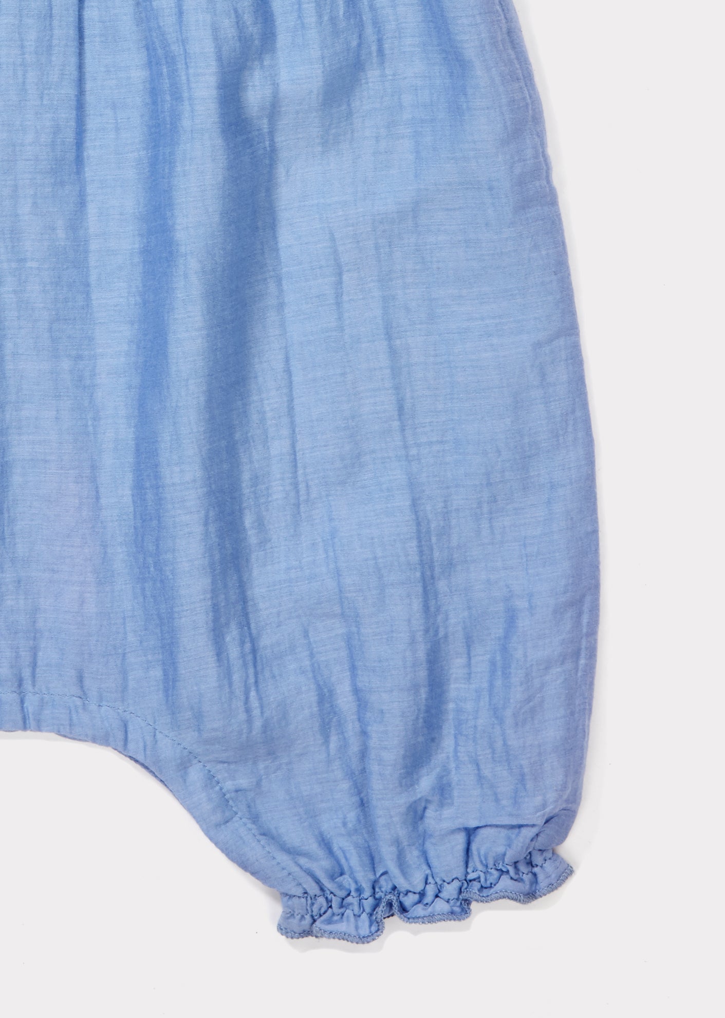 Baby Azure Blue Cotton Woven Romper