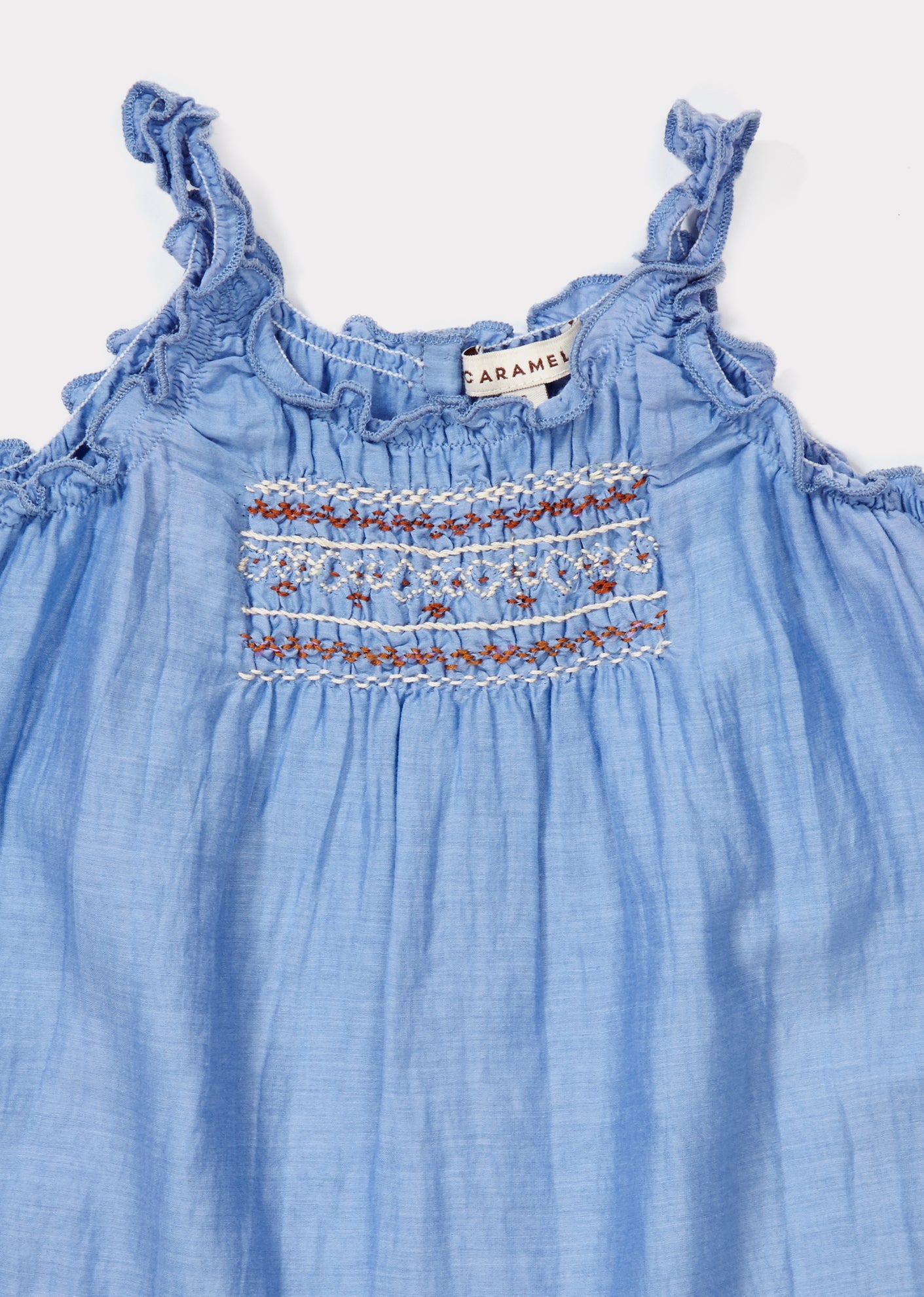 Baby Azure Blue Cotton Woven Romper