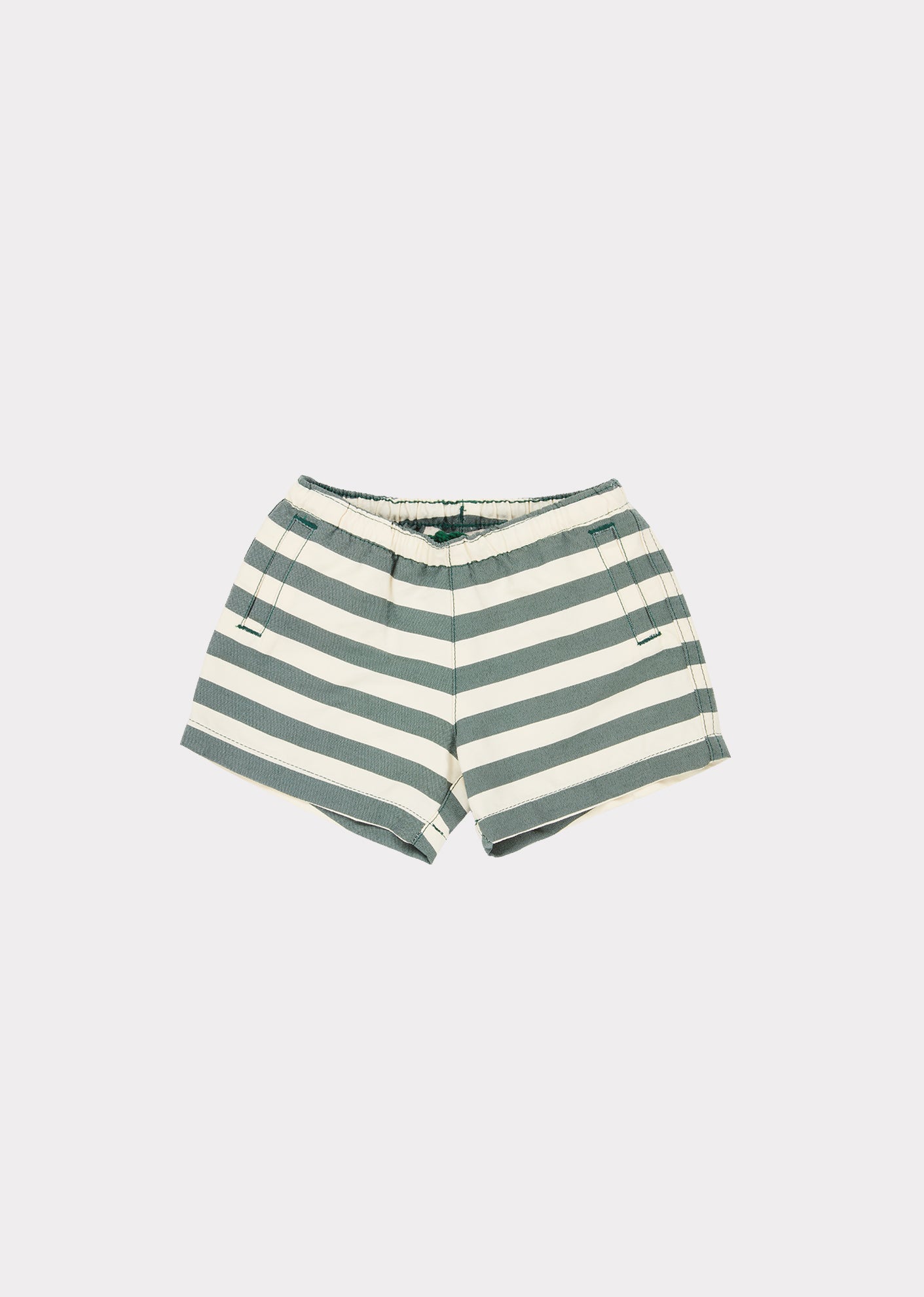Baby Boys Green Striped Swim Shorts