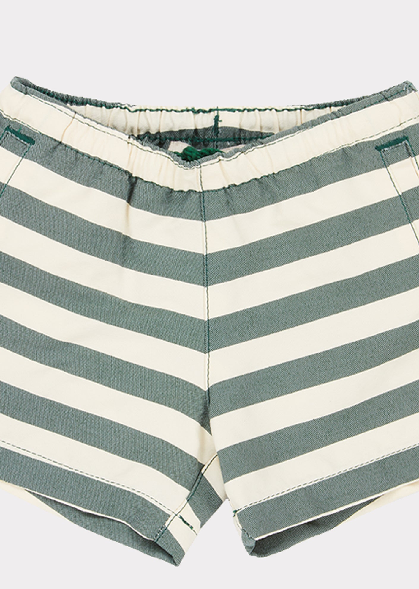 Baby Boys Green Striped Swim Shorts