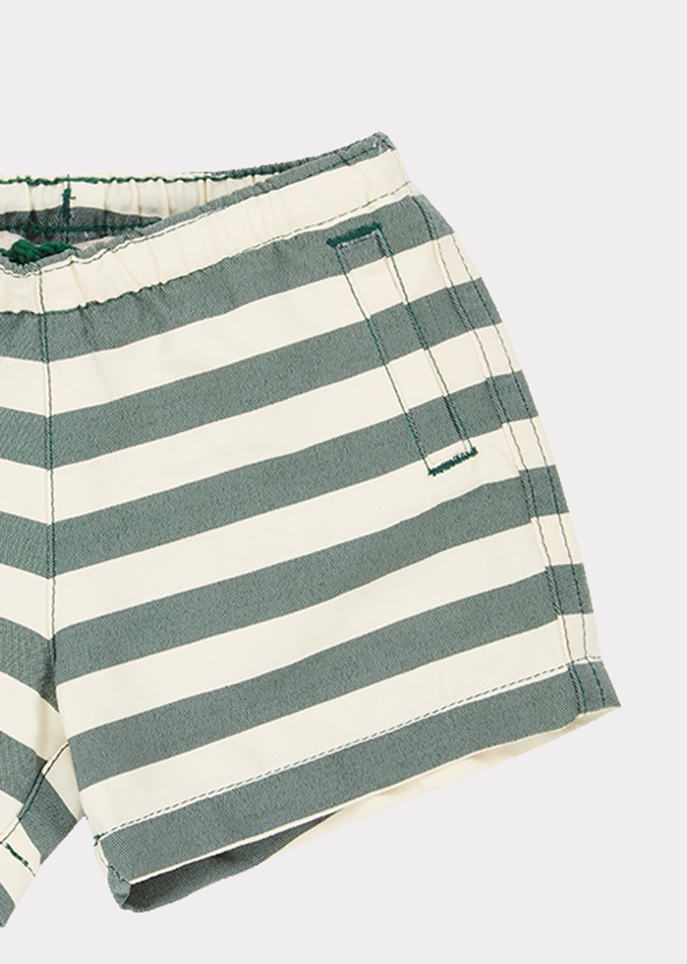Baby Boys Green Striped Swim Shorts