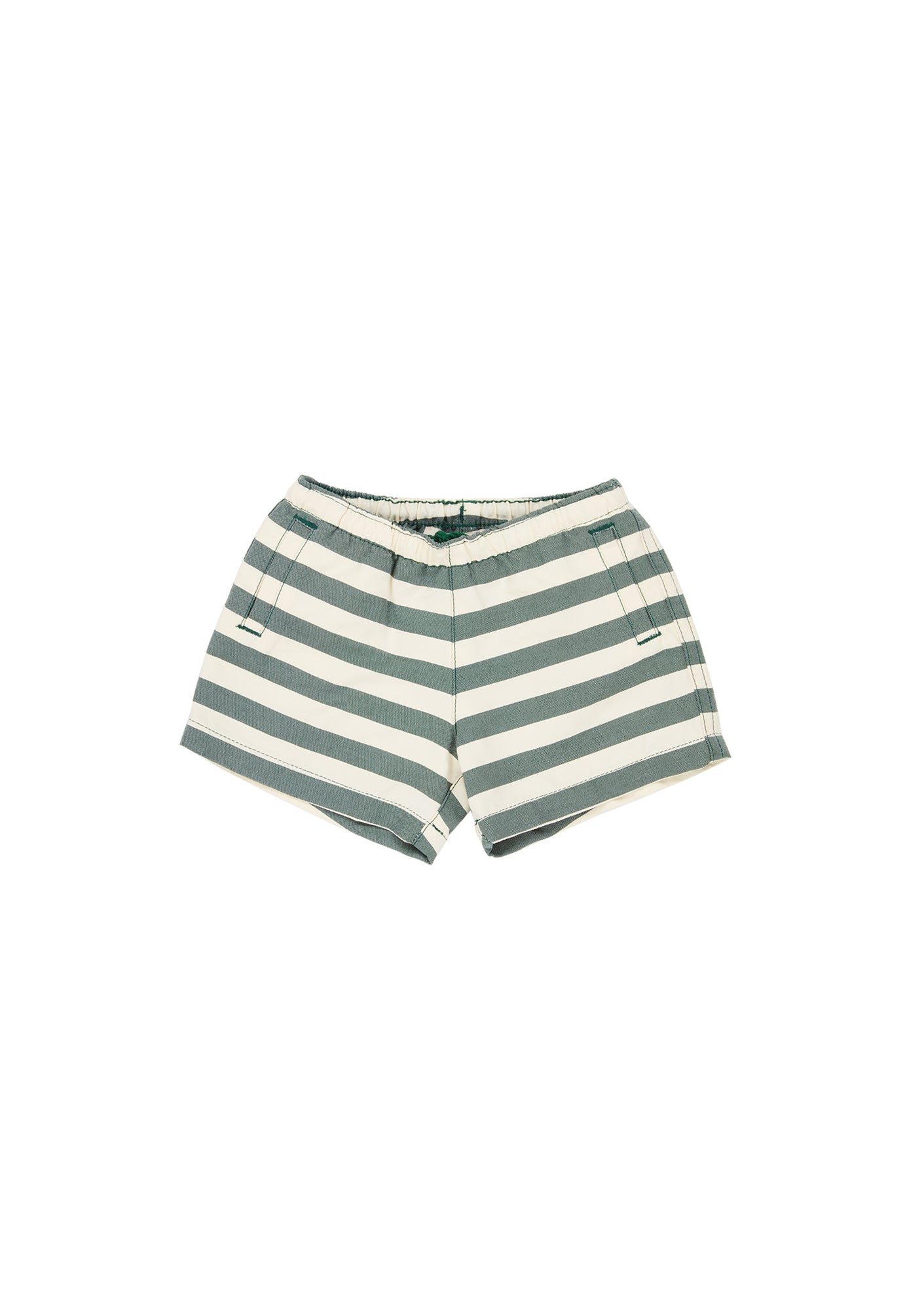 Baby Boys Green Striped Swim Shorts