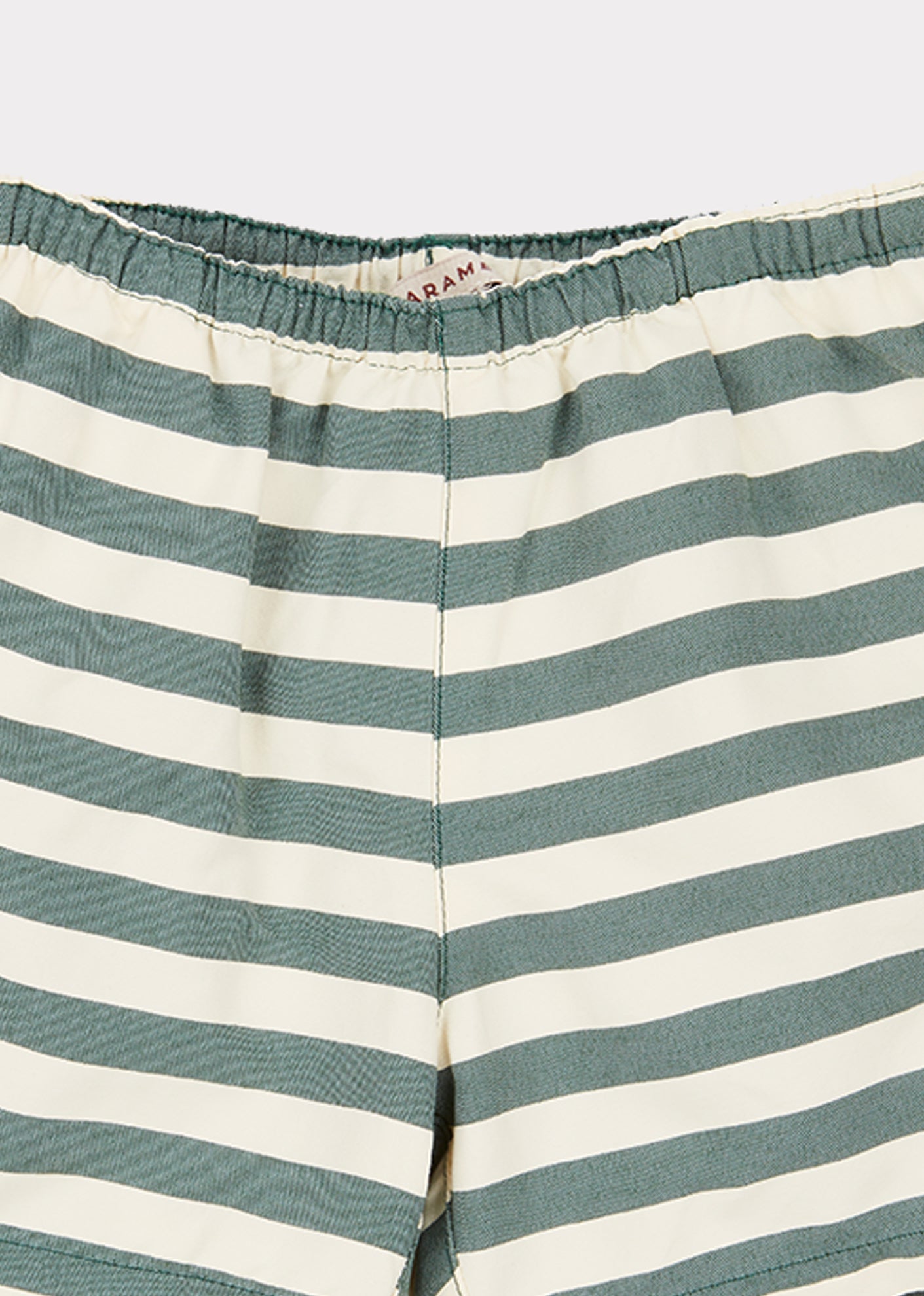 Boys Green Striped Swim Shorts