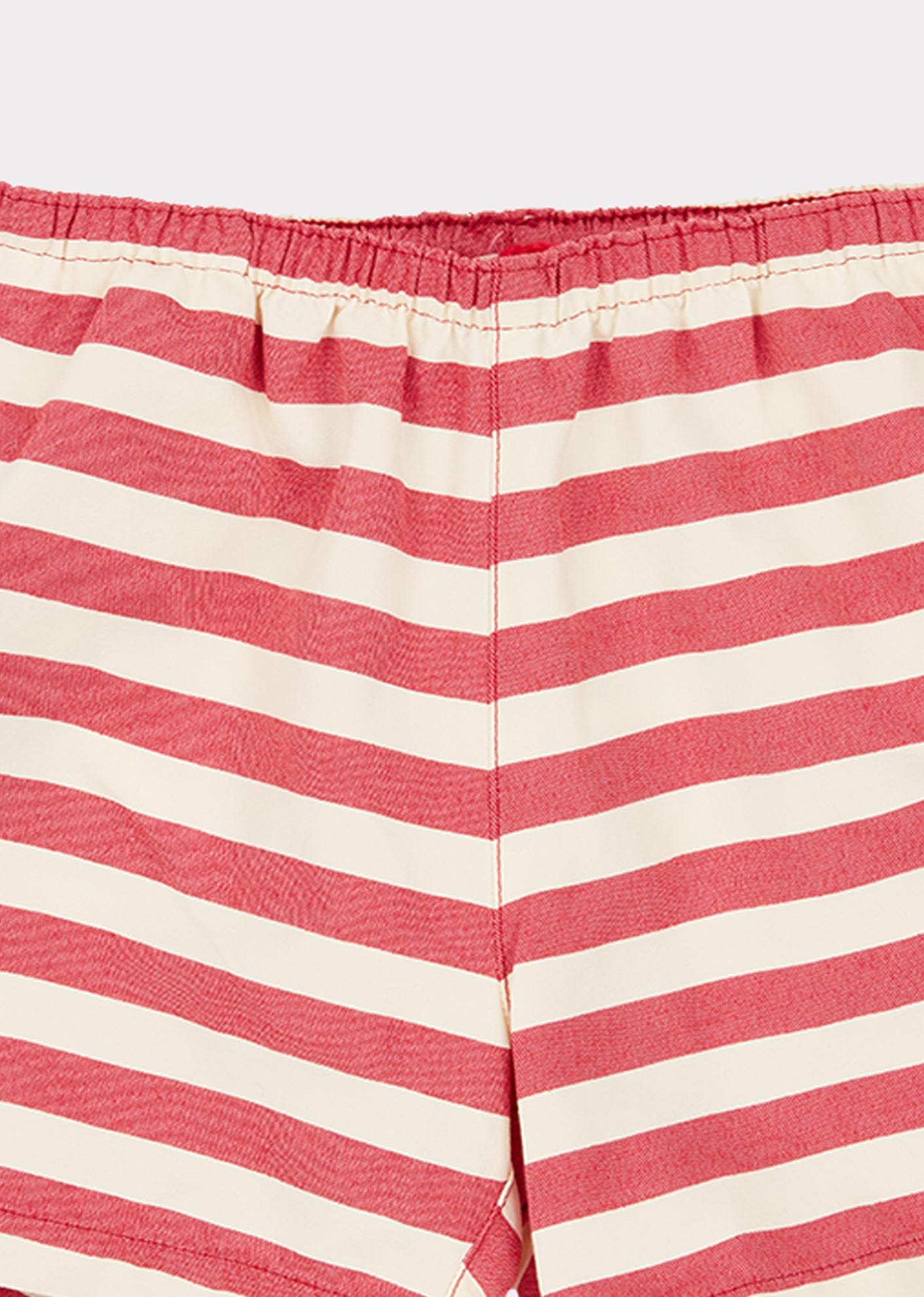 Boys Red Striped Swim Shorts
