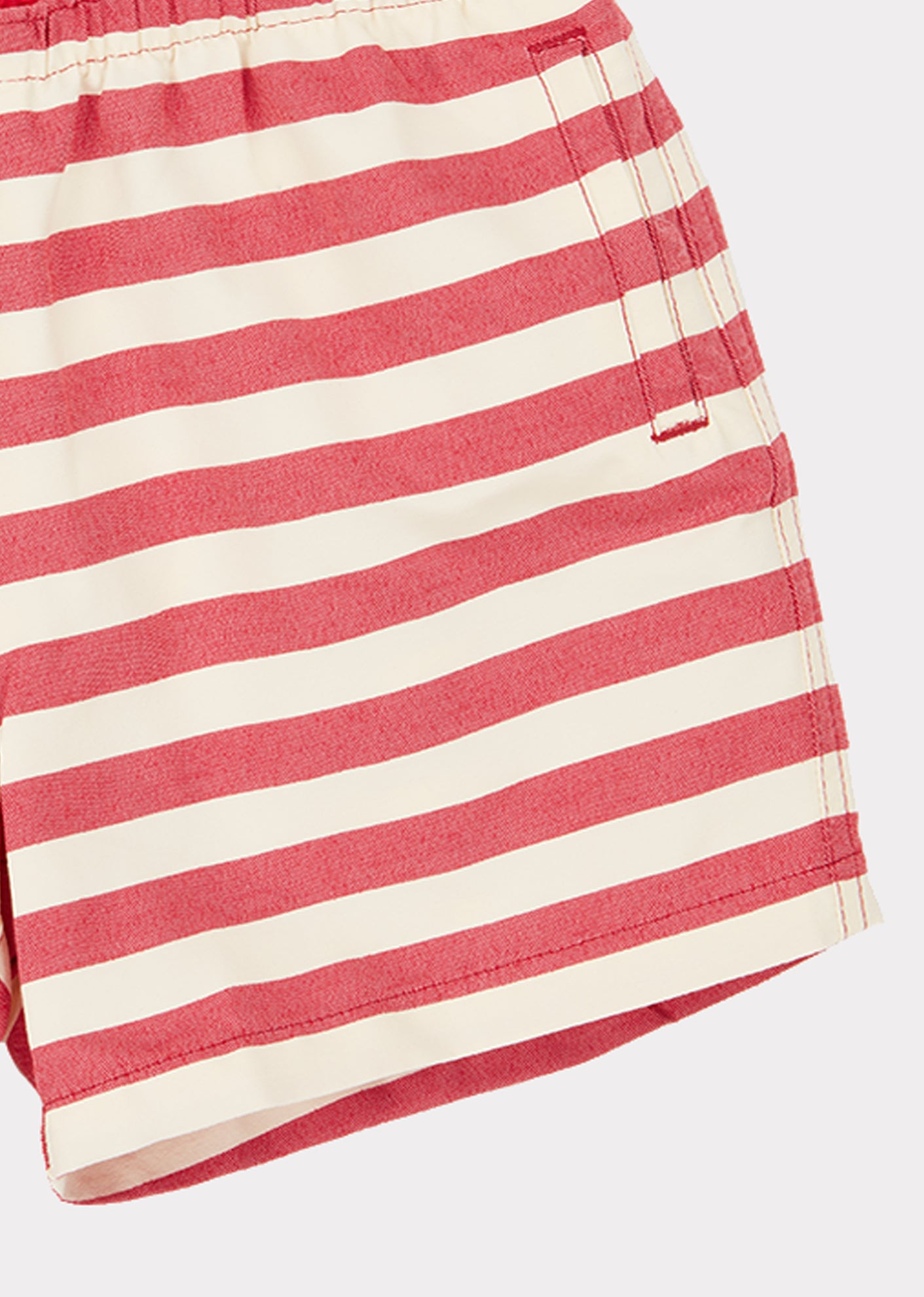 Boys Red Striped Swim Shorts