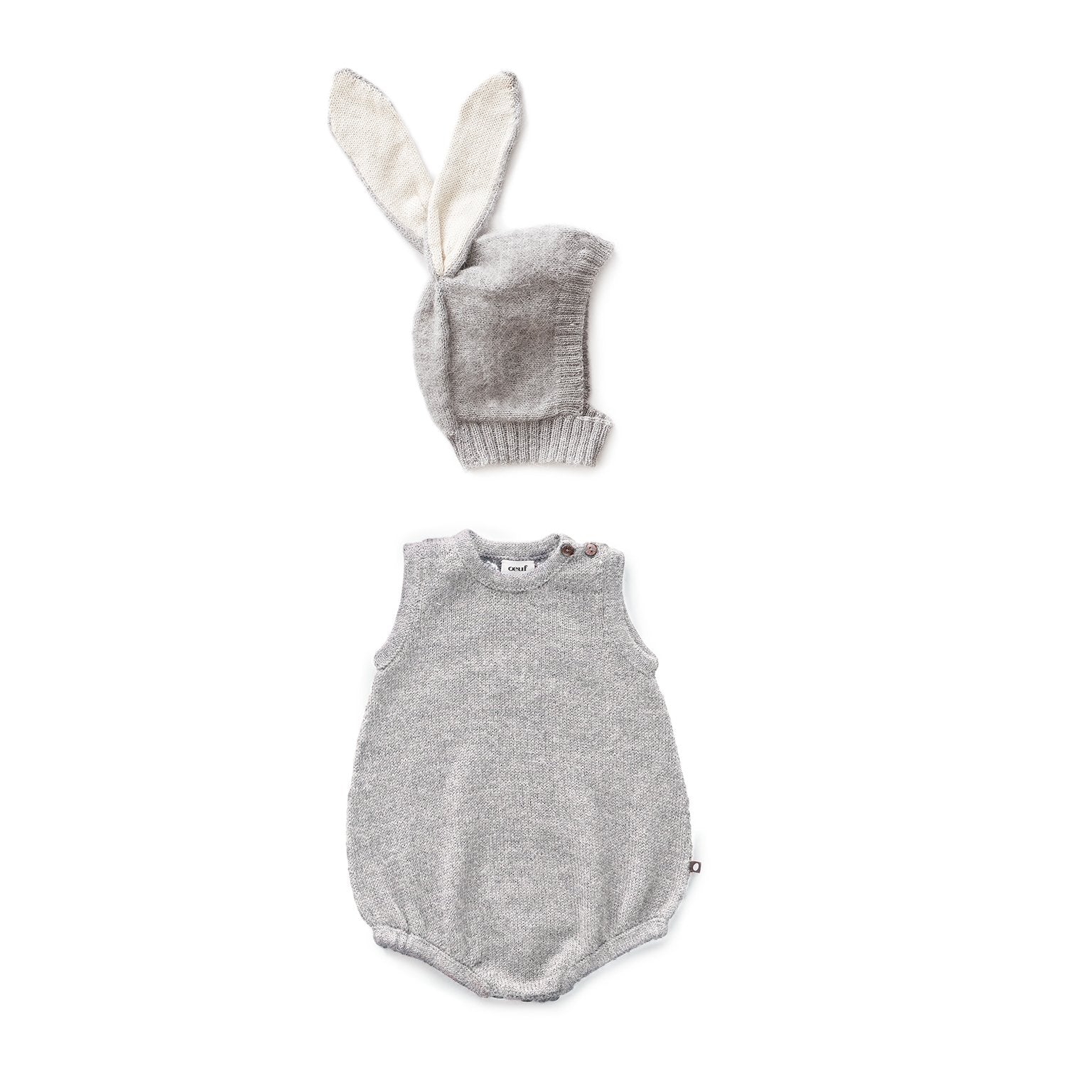 Baby Boys & Girls Grey Bunny Romper Set
