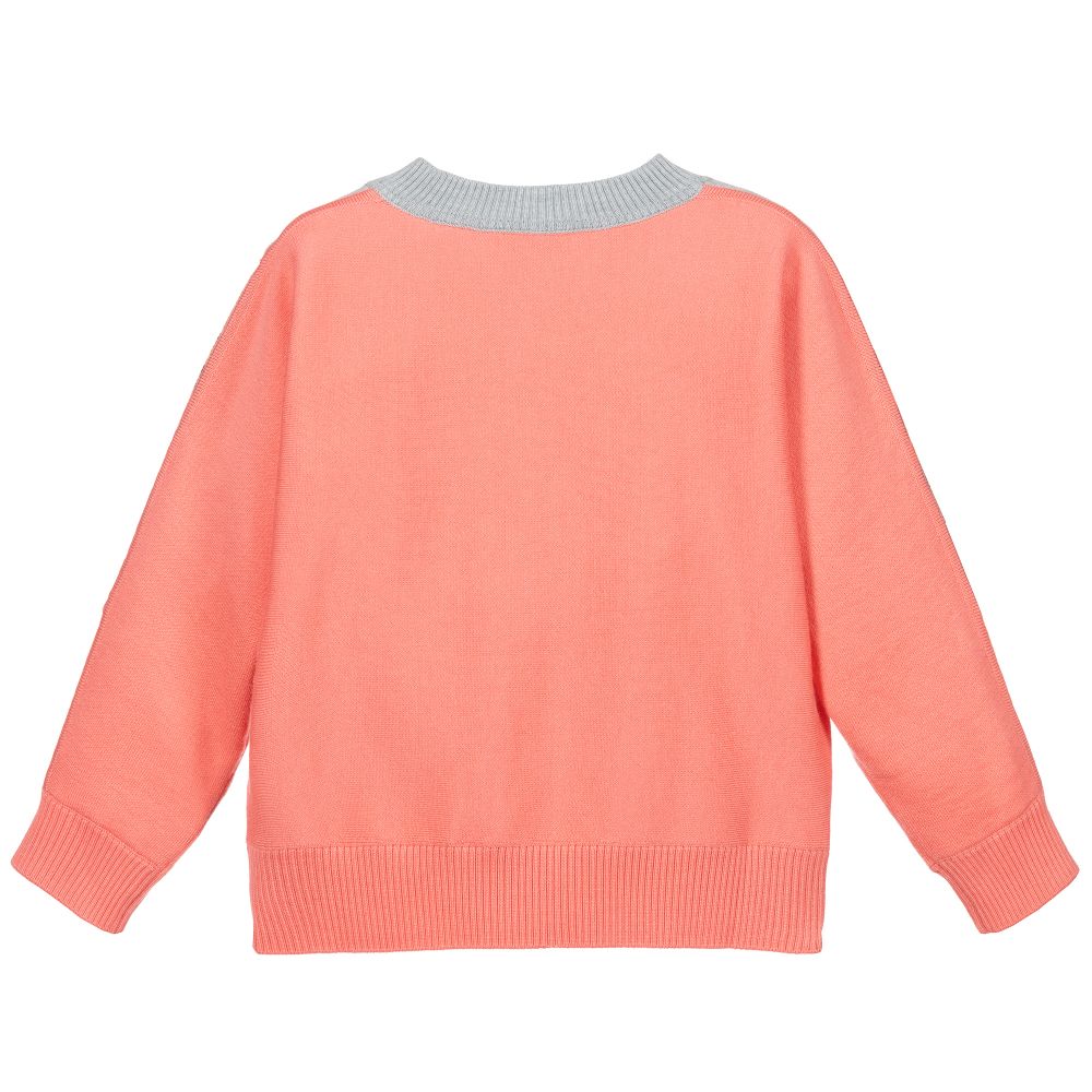 Girls Peach Unicorn Wool Jumper