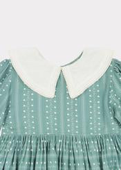 Girls Teal Dotty Buzzard Dress