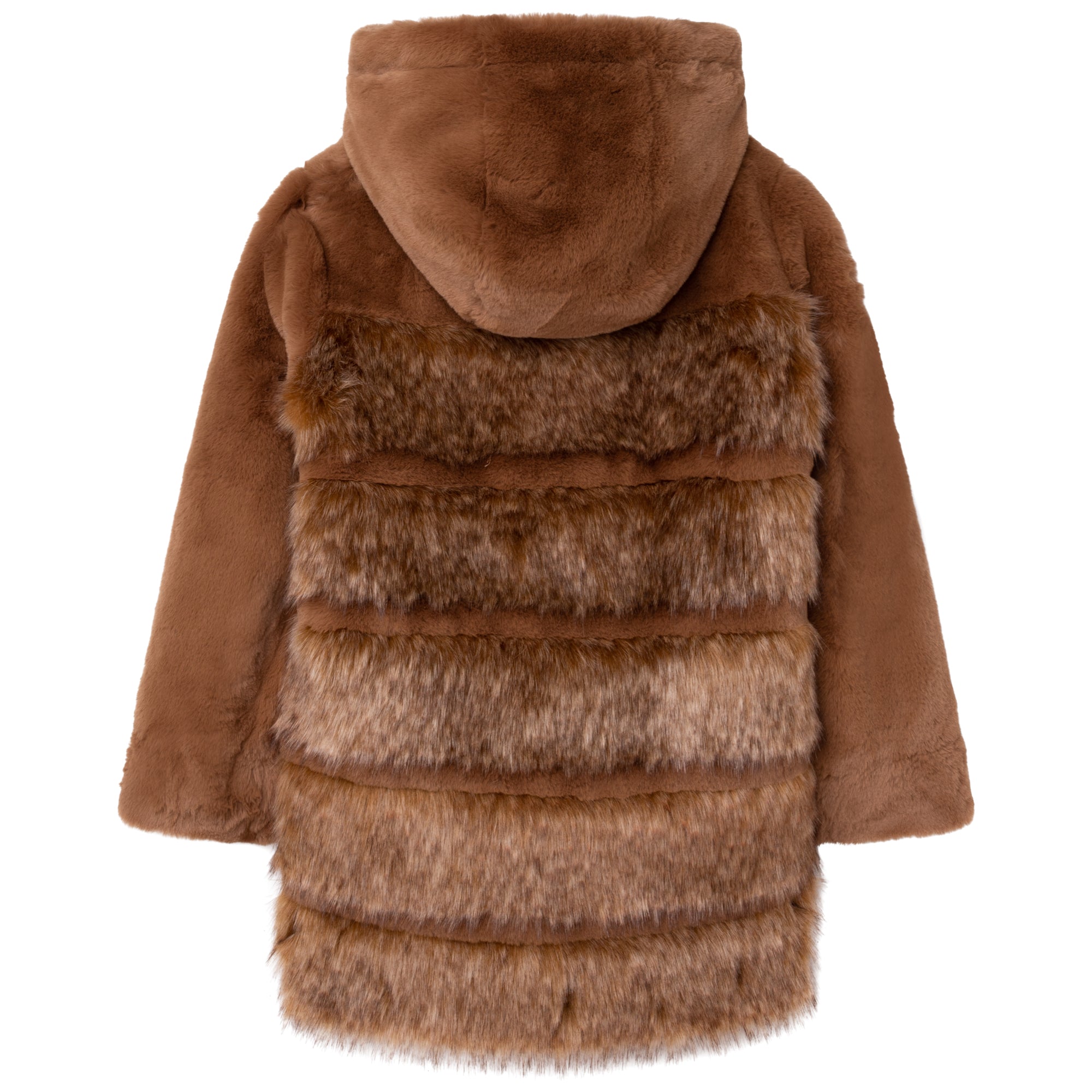 Girls Brown Hooded Coat