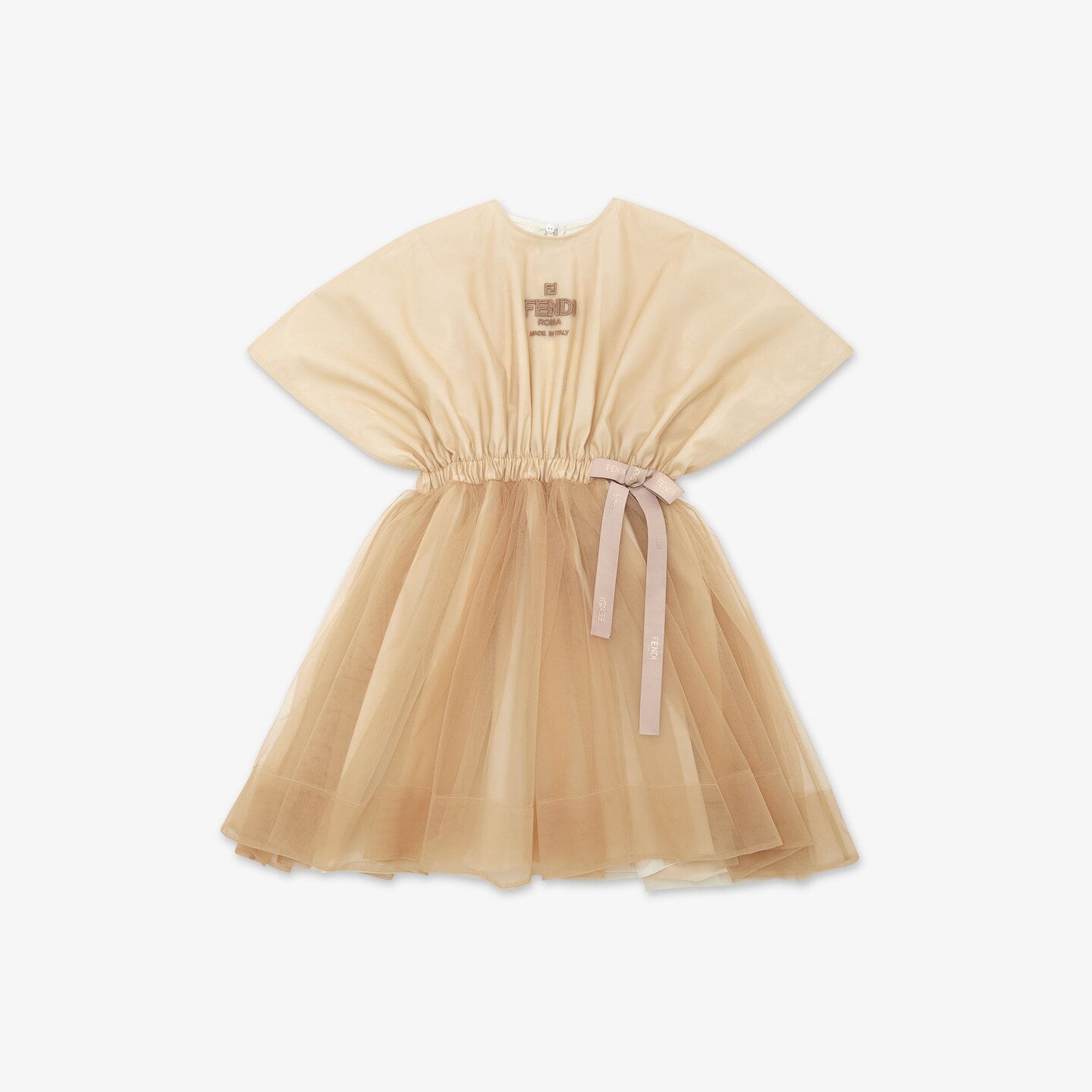Girls Beige Logo Dress