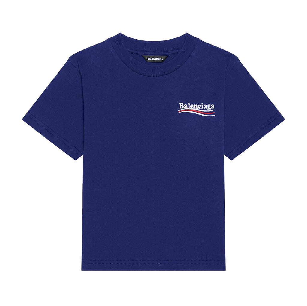 Boys & Girls Blue Logo Cotton T-Shirt