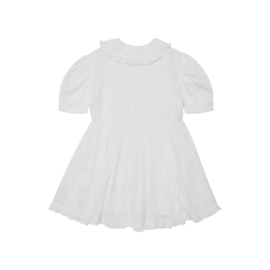 Girls White Cotton Dress