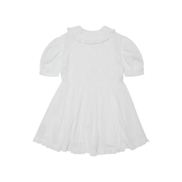 Girls White Cotton Dress