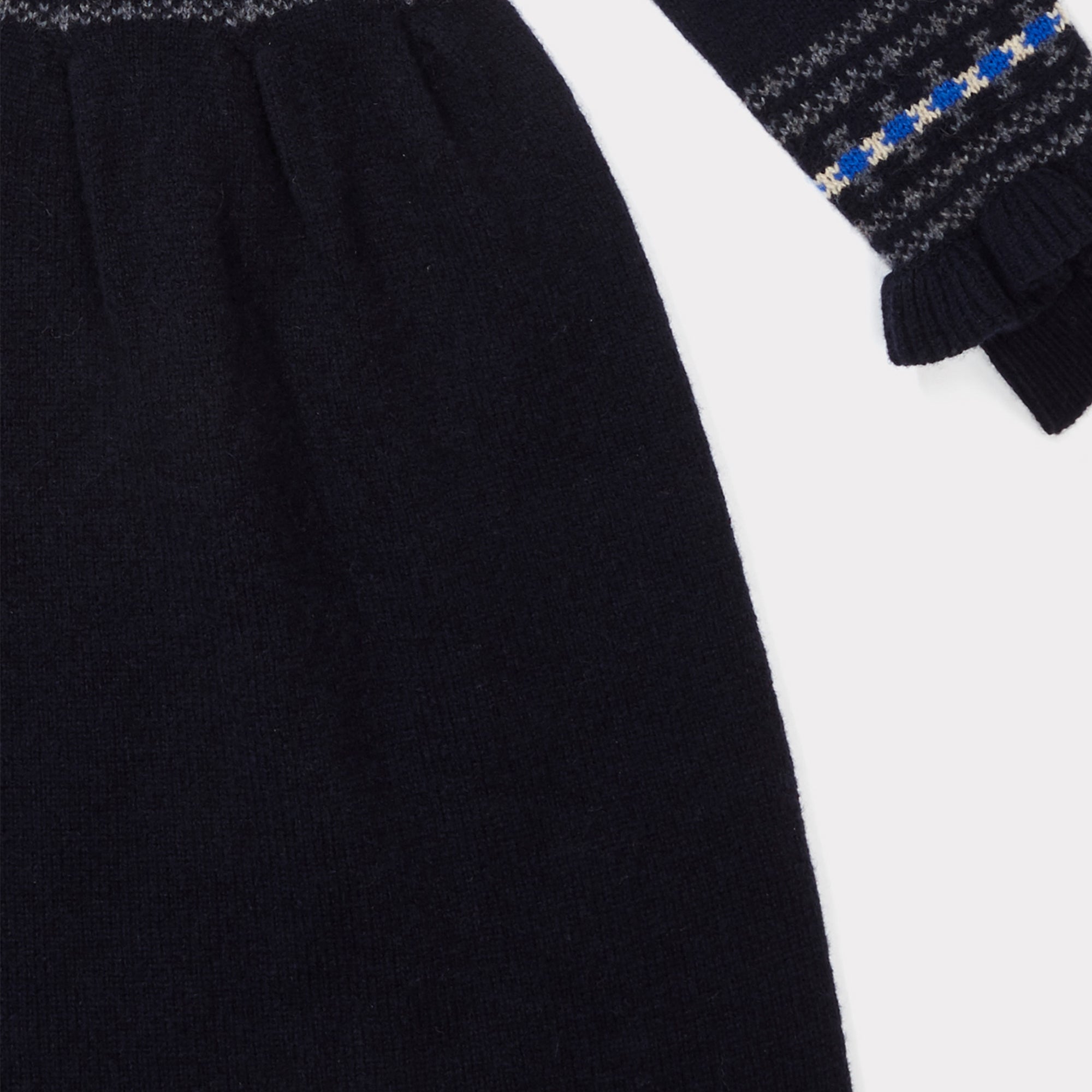 Girls Navy Rairisle Kint Dress