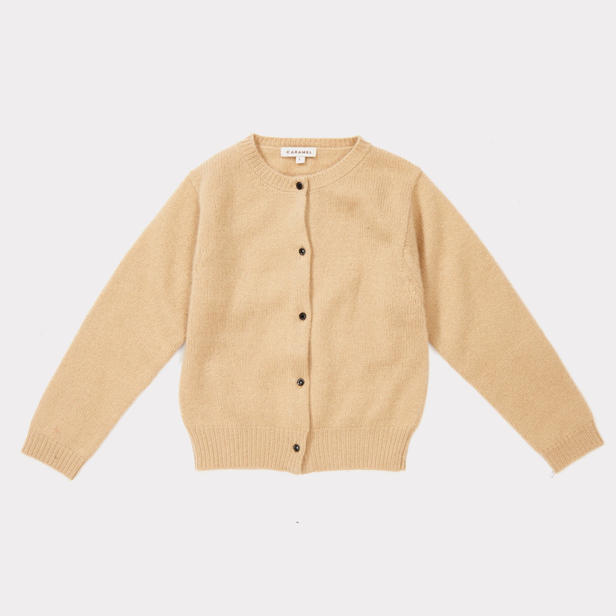 Girls Camel Cashmere Cardigan