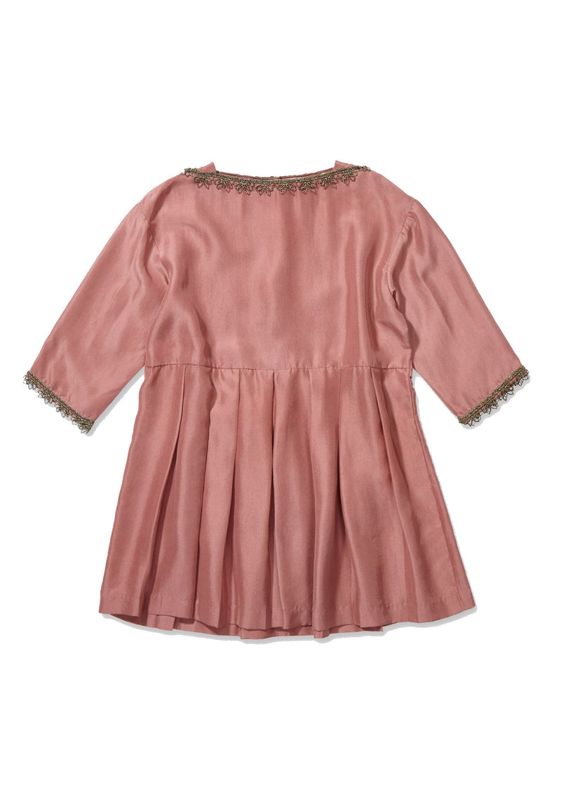 Girls Mauve Silk Woven Dress - CÉMAROSE | Children's Fashion Store