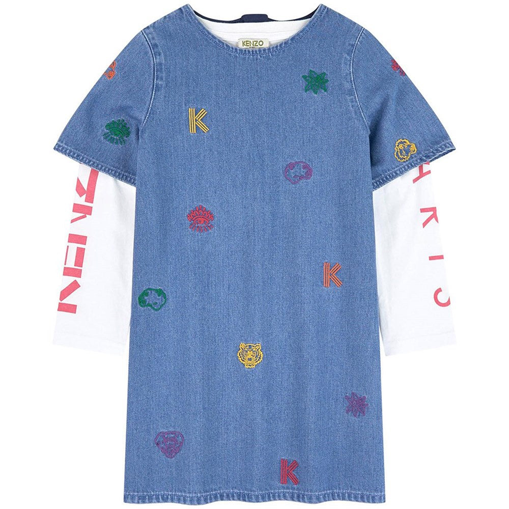 Girls Light Indigo Dress Set