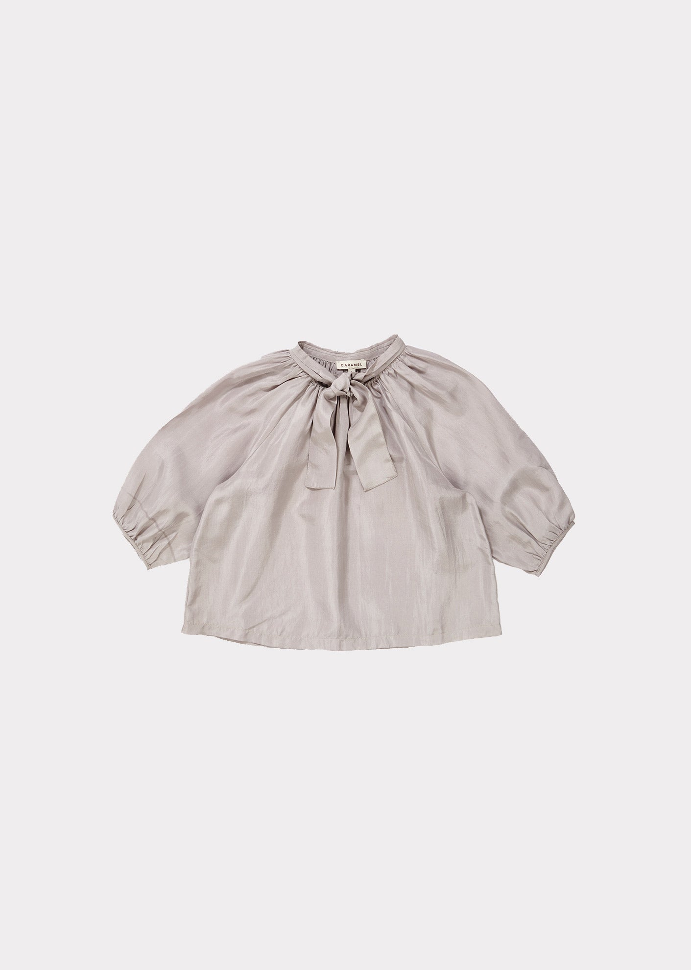 Girls Light Grey Silk Top