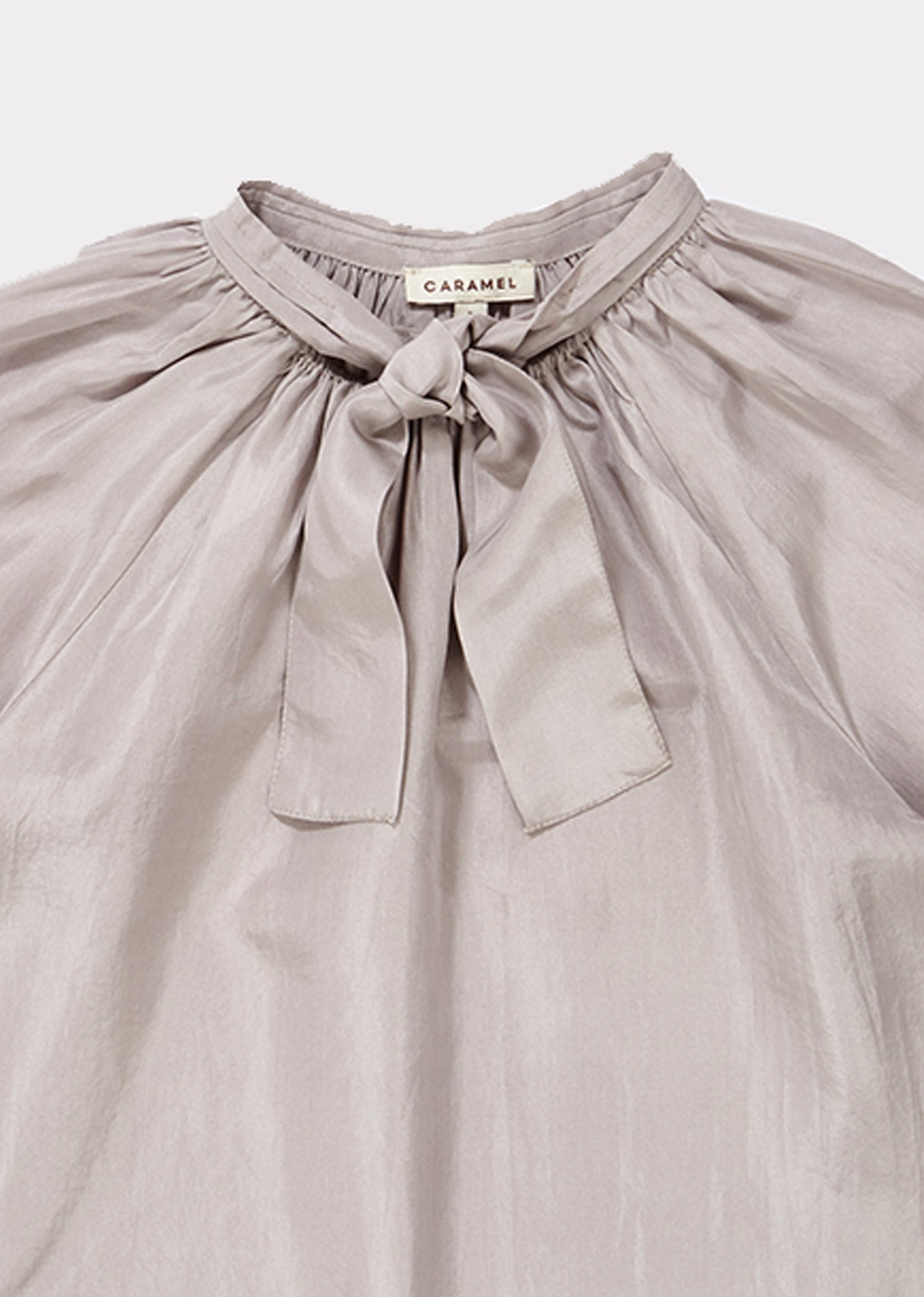 Girls Light Grey Silk Top