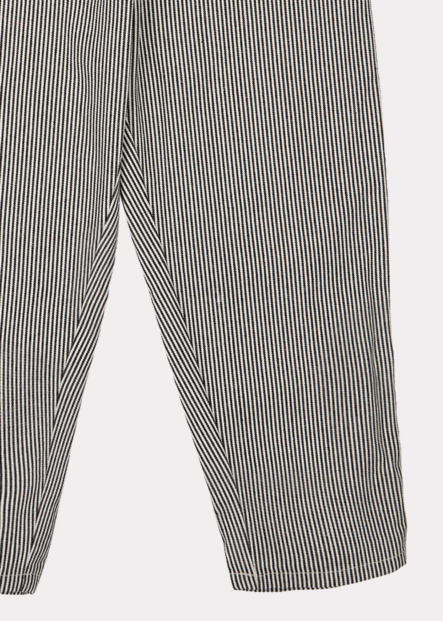 Girls Black & White Stripe Cotton Trousers