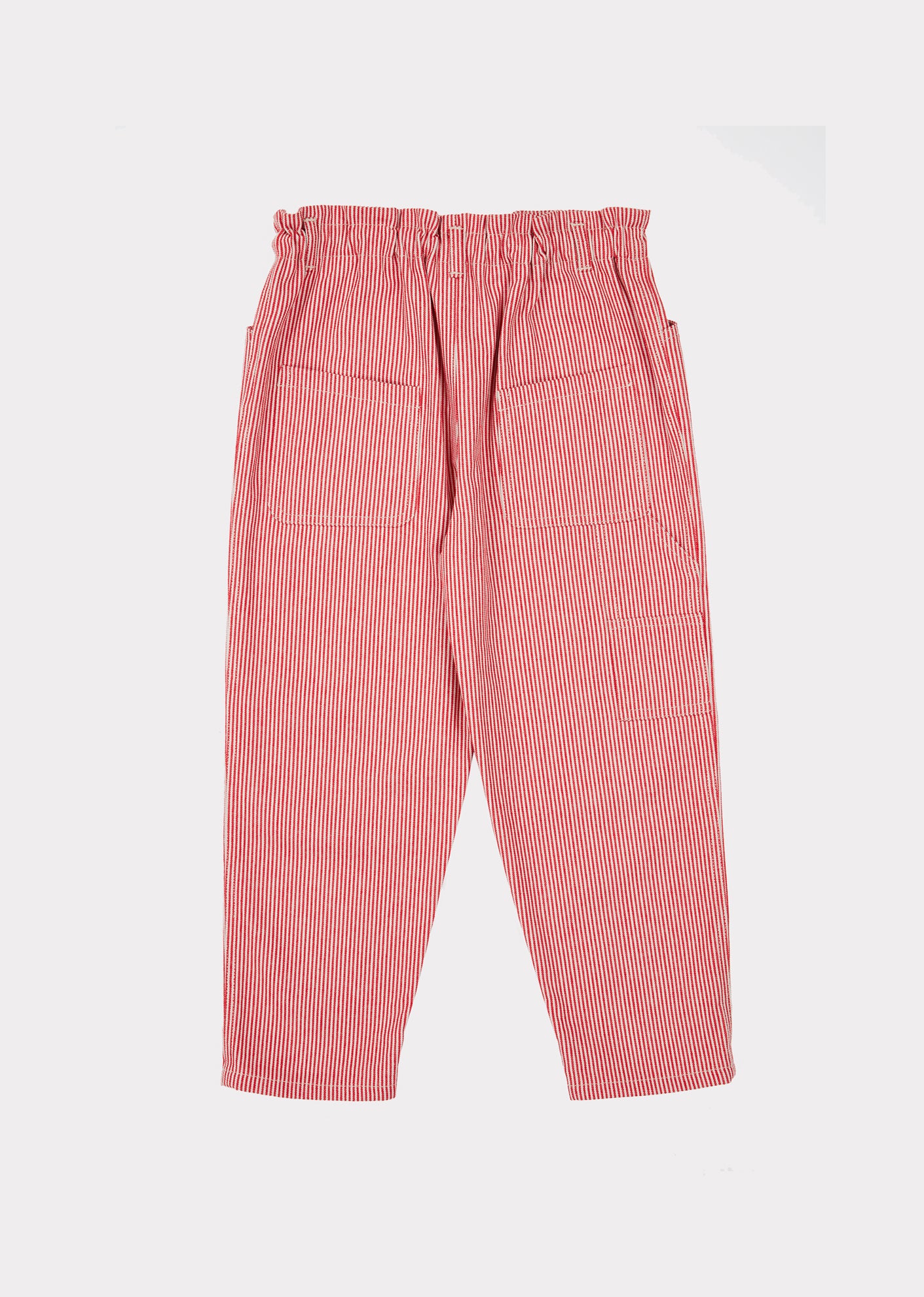 Girls Red Stripe Cotton Trousers