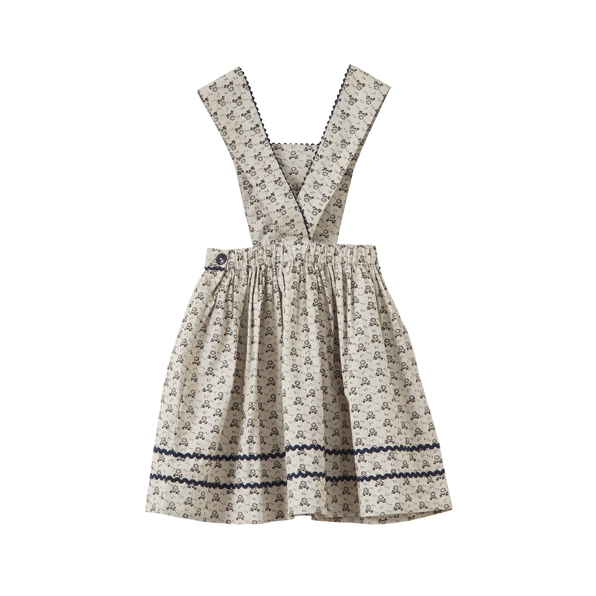 Girls White Floral Cotton Dress