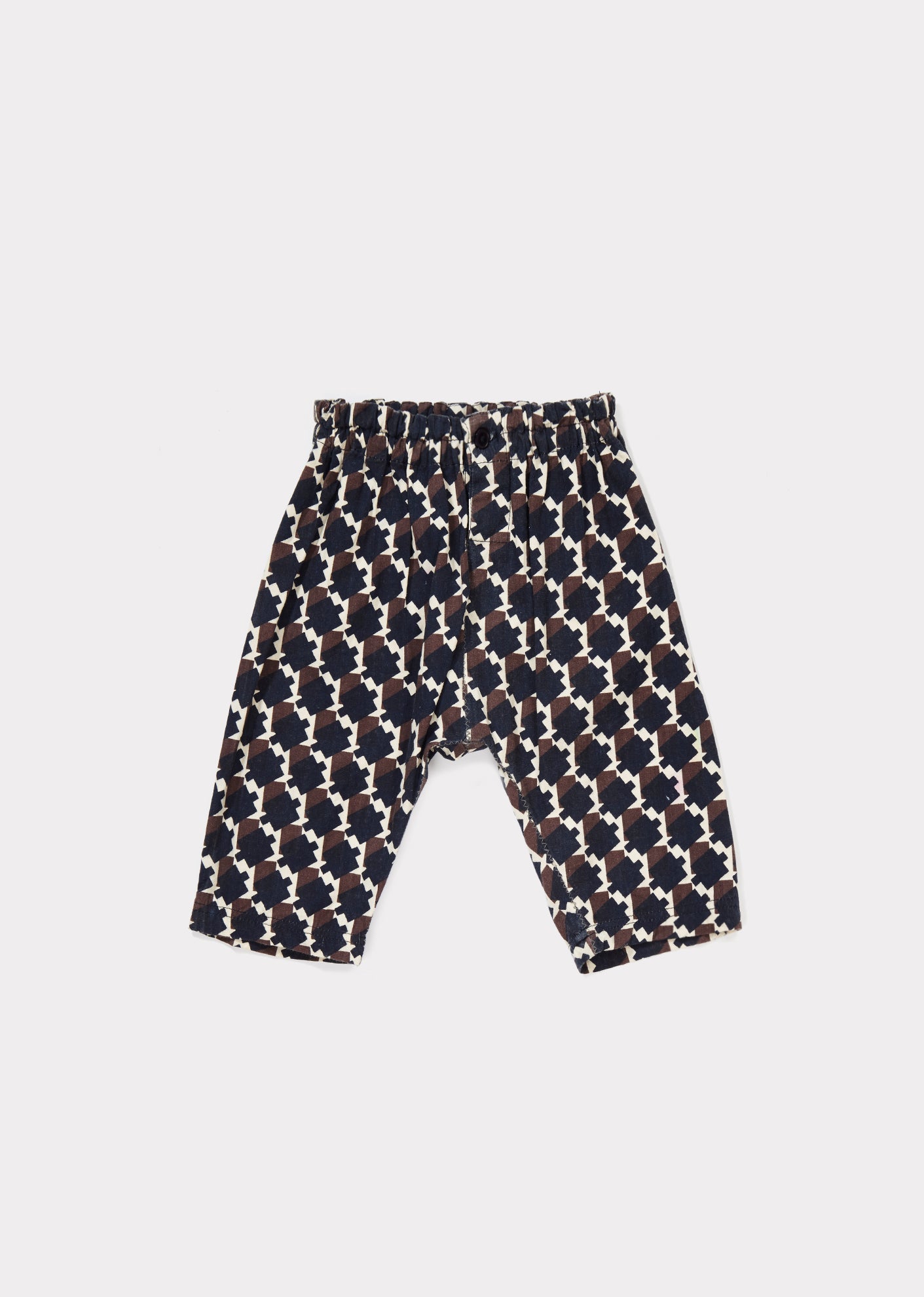 Baby Blue & Chocolate Cotton Trousers