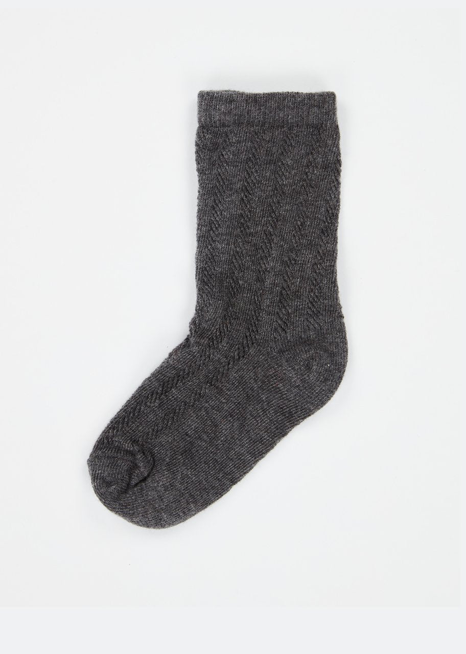 Boys & Girls Grey Pointelle Ankle Socks