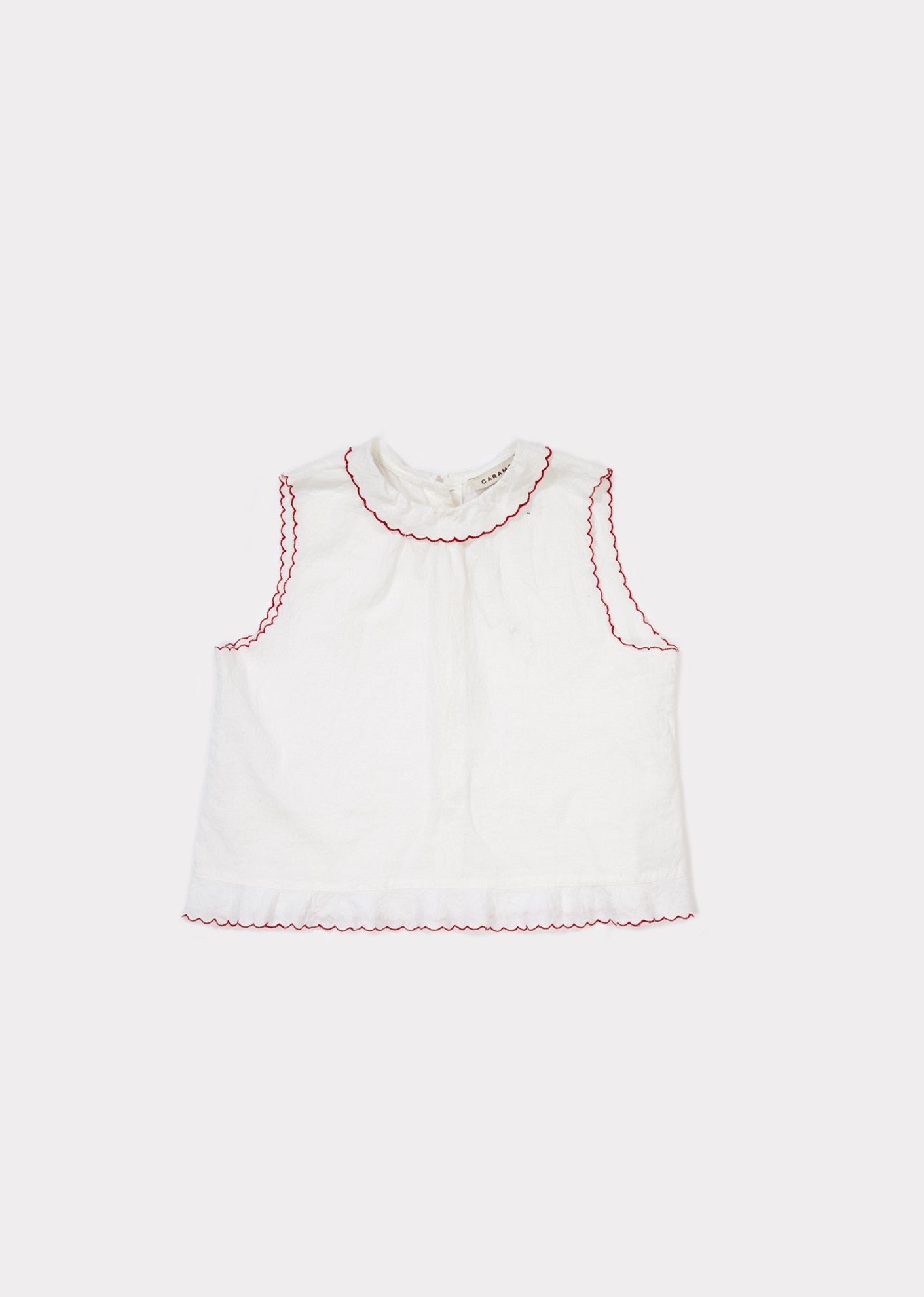 Girls White Cotton Woven Top