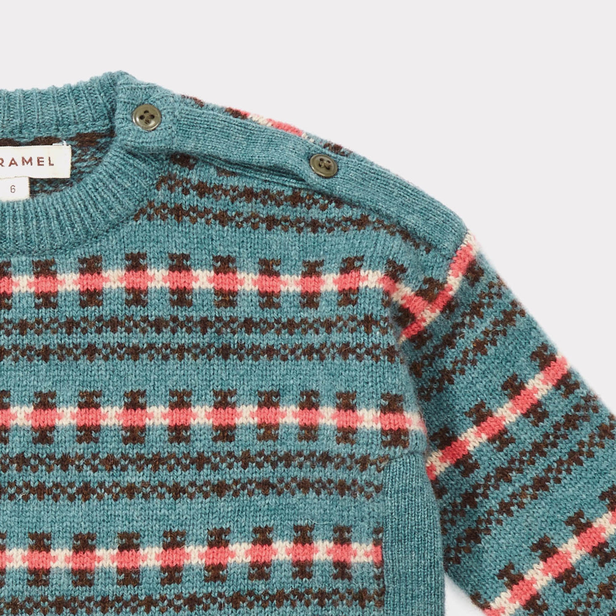 Baby Duck Egg Blue Fairisle Sweater