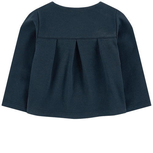 Baby Girls Navy Blue Lace Trims Cotton Cardigan - CÉMAROSE | Children's Fashion Store - 2