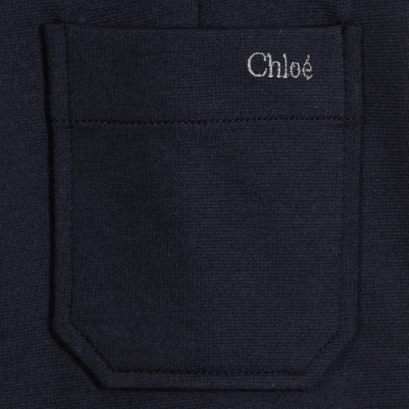 Girls Navy Blue Cotton Dungaree - CÉMAROSE | Children's Fashion Store - 4
