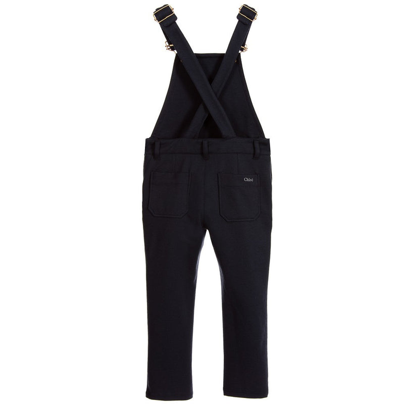 Girls Navy Blue Cotton Dungaree - CÉMAROSE | Children's Fashion Store - 2